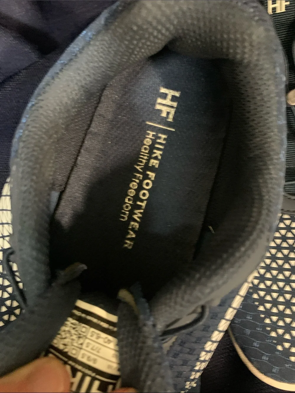 HF Men’s Athletic Shoes in Navy and White with Quick-Pull Closure